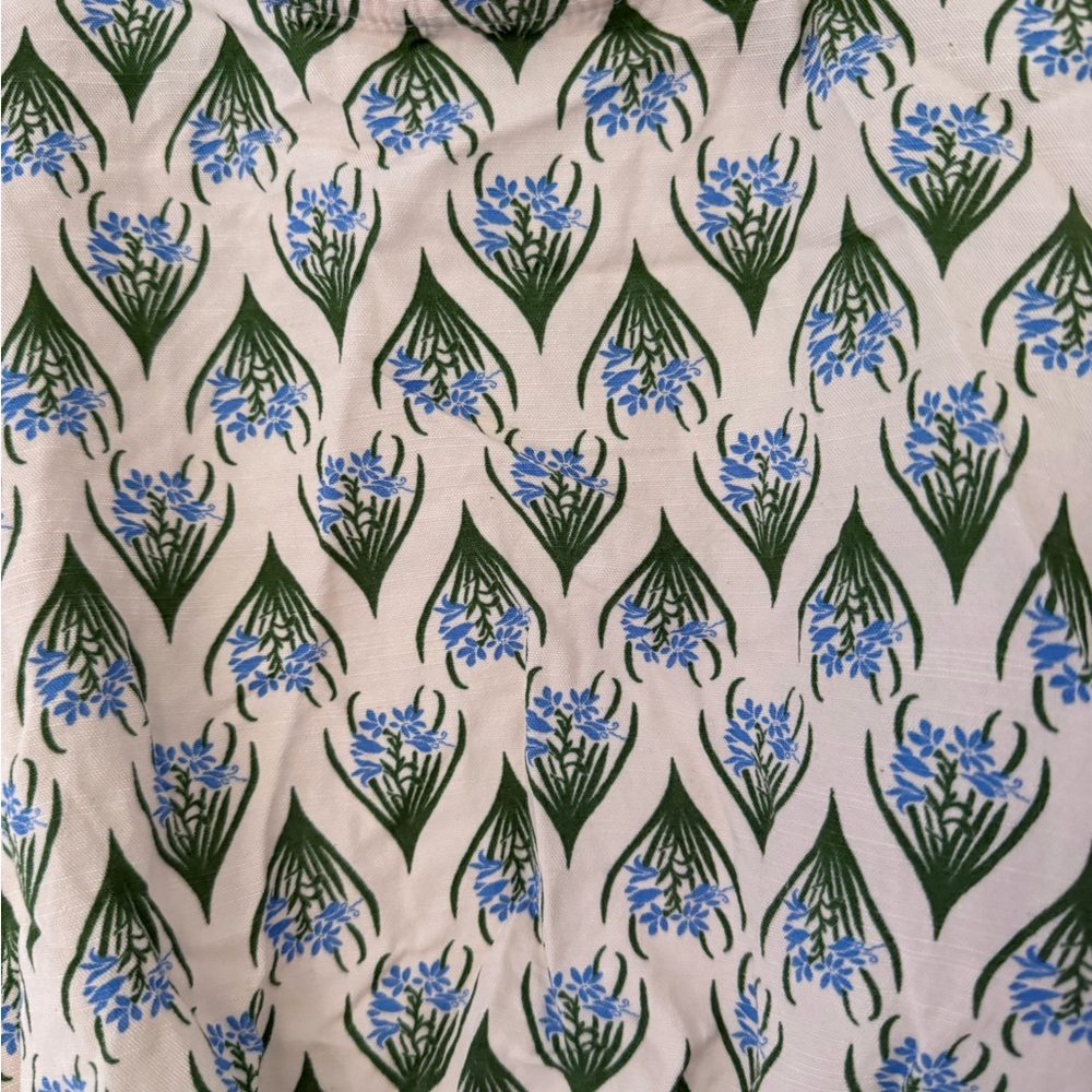 Zara Cream and Green Patterned Crop Top - Picture 7 of 7